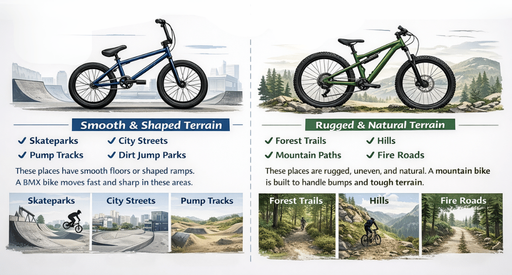Terrain Compatibility of BMX vs a Mountain bicycle