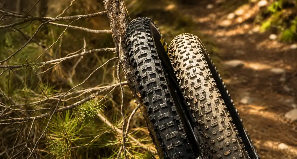 Comparison of 2.25-inch and 2.4-inch mountain bike tires