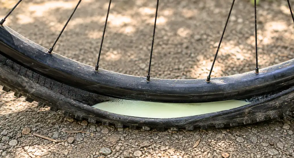 Bike tire sealant used to help prevent flat tires