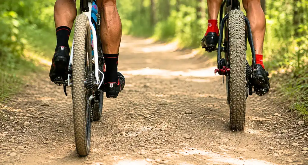 Fat tire bike compared with a regular mountain bike