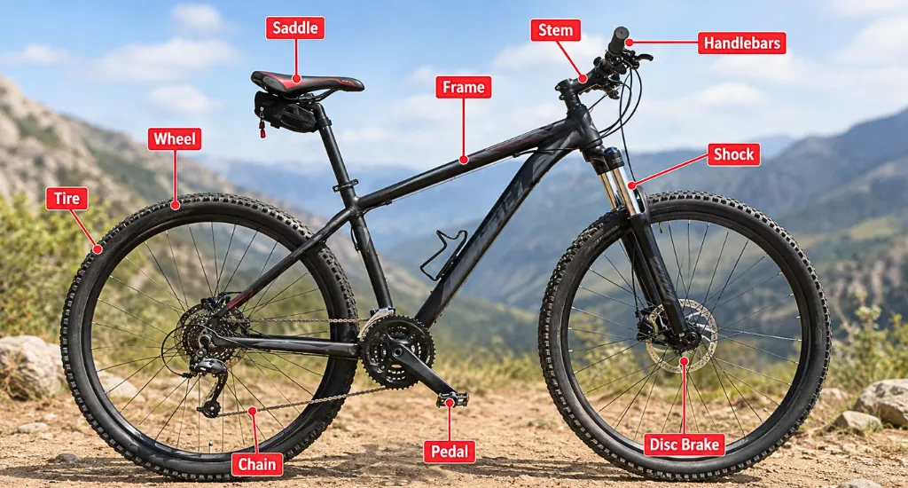 Mountain bike frame construction and key components
