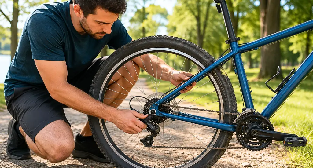 Removing the rear wheel from a bicycle