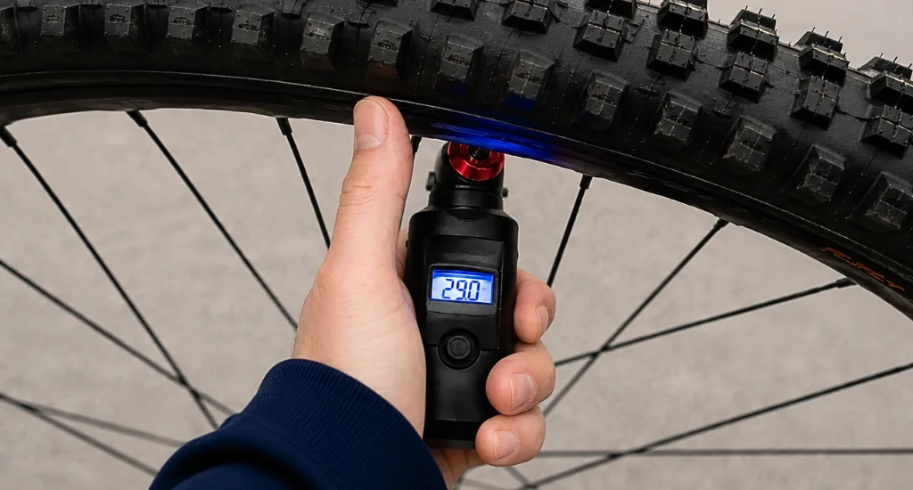 Tire pressure guide for a 29-inch mountain bike